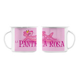 Pack 2 Taza Enlozada De La Pantera Rosa Lechera Pink