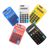 Kit C/5 Calculadoras De Bolso 8 Dígitos E Cores Variadas