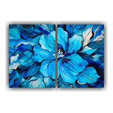 100x75cm Set 2 Canvas Dibujo Barato Turquoise Colors Flores