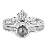 Anillo Te Amo 100 Idiomas Ajustable Corona Mujer 