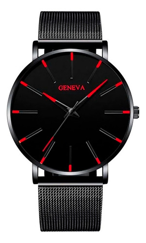 Geneva Reloj Unisex Correa Metal Elegante Casual