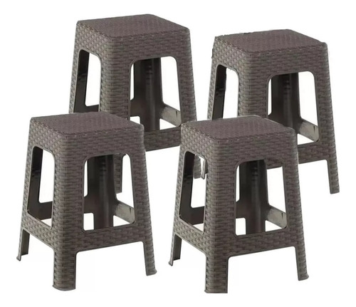 Banco Piso Silla Tipo Cocina Terraza Pack 4 Unidades Oferta