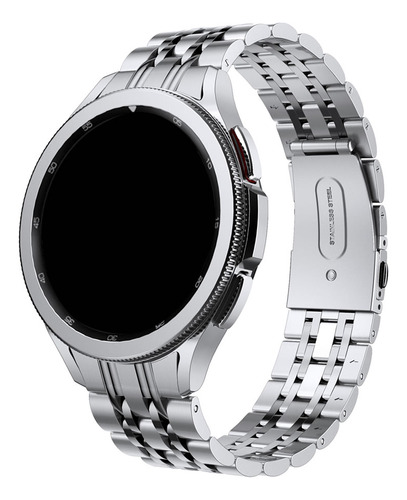 Pulseira Metal 7 Elos Para Galaxy Watch 6 Classic 47mm R965 Cor Prata