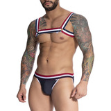 Cueca Jockstrap Com Arreio Elástico Tricolor