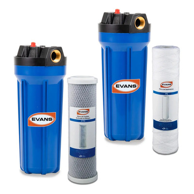 Kit De Pre Filtros De Agua Evans 2 Etapas 2.5x10 Kit-pf2x10 Color Azul | Envío gratis