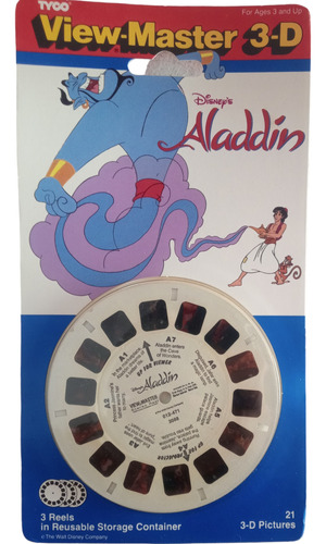 Juguete Antiguo View Master Aladin Blister 3 Reels 