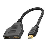 Adaptador Splitter Duplicador Hdmi 1x2 Portas Com Cabo