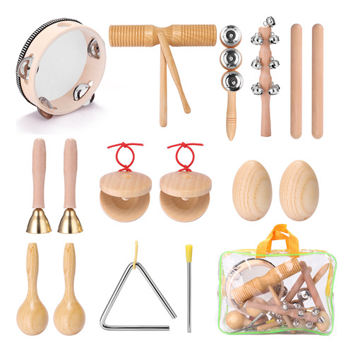Kit De Instrumentos De Percusión Para Niños De 11 Piezas, Ju