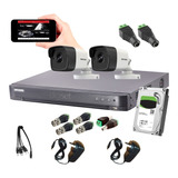 Kit Seguridad Hikvision Dvr 4ch + 2 Camaras + 1tb + Conector