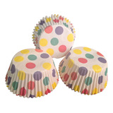 * Capacillos Blancos Polka Dots Colores Payaso Cupcakes