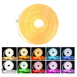 Tira Led Neón Flexible Unicolor Decorativa 5 Metros Color De La Luz Amarillo Impermeable Iluminación Led 120 Leds Por Metro Recortable