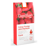 Folhas Depilatória Facial Hidrata Nutre Morango Depilflax