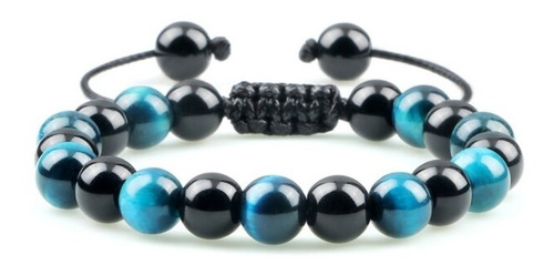 Pulsera De Piedra Onix Ojo De Tigre Blue M1