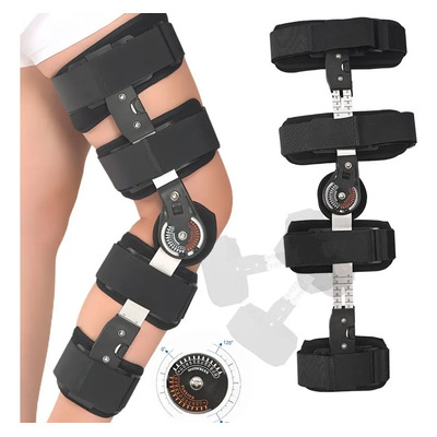 Rodillera Mecanica Graduada Post Operatoria Ajustable Color Negro Glimall