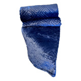 Cobertor Manta 1,80x2,40 Flannel Embossed Antialérgico Casal Cor Azul-marinho