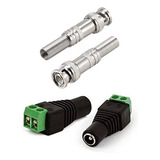 Kit  24 Conector Bnc Com Mola/parafuso + 24 P4 Femea 