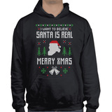 Sudadera Con Gorro - Santa Is Real - Navidad - Santa - Ugly