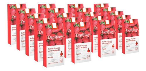 480 Folhas Prontas Depilação Facial Depilflax Morango