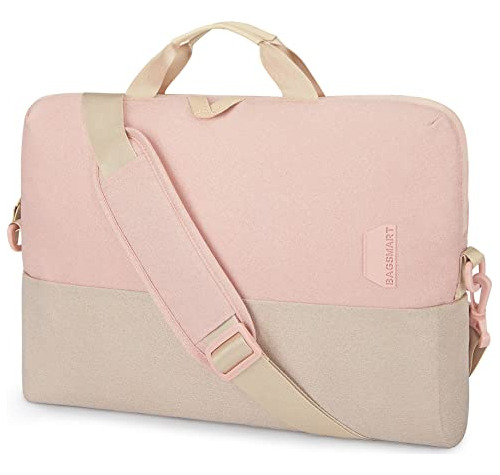 Bolso Maletin Porta Laptop 15.6  Con Correa  Rosa Arena