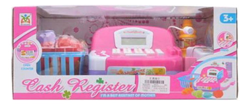 Caja Registradora Juguete Con Luz Y Sonido + Comida Y Accesorios Niños Color Rosa