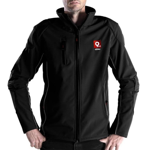 Campera Moto Softshell Black Jacket Protecciones Qobu Avant