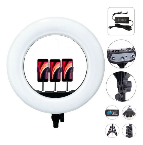 Ring Light Grande 46cm Rl 18 Polegadas Com Tripé 2.1 + Bolsa