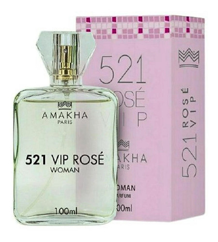 Perfume Feminino 521 Vip Rose Amakha Paris 100ml Bolso Bolsa