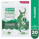 Hilo Dental Flosser Gum Técnica 2 En 1 X 20 Unidades