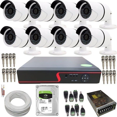 Kit 8 Câmeras De Segurança Residencial Internet - Cameras Hd