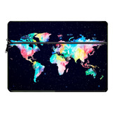 Funda Para Macbook Mac 13 15 Pulgadas Bolsillo Mundo Negro