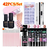 Kit De Manicura De Uñas Acrílico De Belleza, 42 Unidades