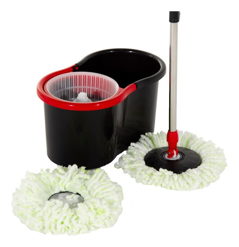 Trapeador Exprimidor Automático Spin Mop Con Cubeta Y 2mopas