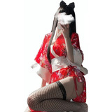 Camisón Retro De Mujer Kimono Japonés+bragas Sexy