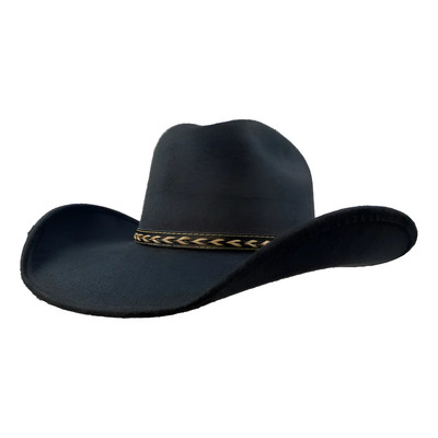 Joyby Sombrero Vaquero Moda Texana de Lana Unisex Horma Elegante Color Negro Talla L | MercadoLibre