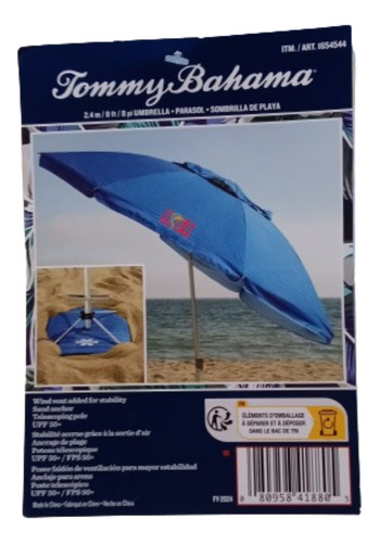 Sombrilla Para Playa Tommy Bahama Azul Rey