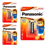 Kit 3 Baterias Alcalinas 9v Volts Zinco Retangular Panasonic