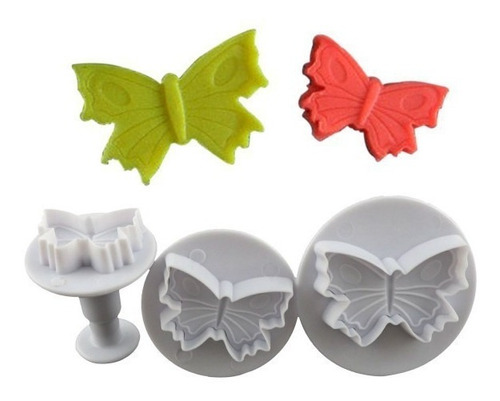 Cortante Expulsor Mariposas (x3 Uni) Pasta De Goma Porcelana