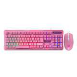 Kit Gamer Xtreme Pc By Balam Rush Usb Iluminacion Led Rosa