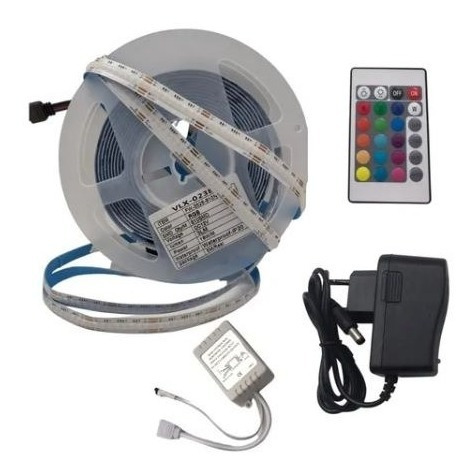 5m Fita 3528 Cob Led Rgb 810ledsm.  Controlefonte 2a