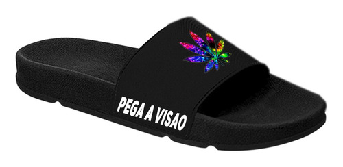 Chinelo Slide Masculino Personalizado Estampa Erva