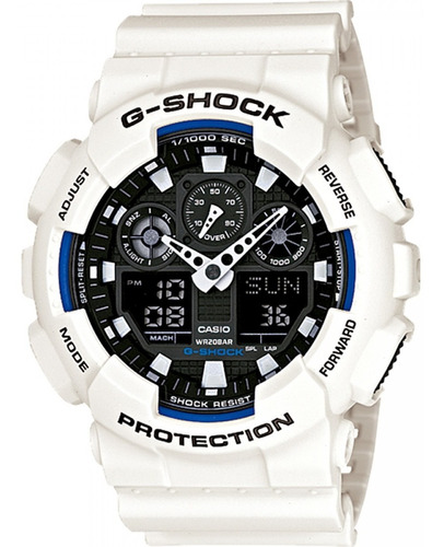Relógio G-shock Ga100 Casio Com Corpo Branco, Analógico-digital
