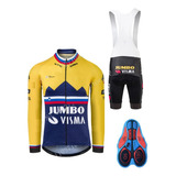 Uniforme  Ciclismo Manga Larga + Badana 9d Gel Bicicleta