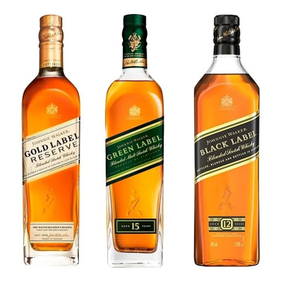 Kit Whisky Green Label + Gold Label + Black Label Envio Full | Parcelamento sem juros