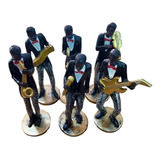 Estatuas Pack De 6 Figura Músicos Con Instrumentos Musicales