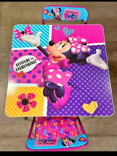 Set Plegable Mesa + Sillas Minnie Mouse