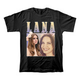 Camiseta Algodón Peinado Estampado De Cantante Lana Del Rey