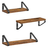 Set X3 Repisas Flotantes De Madera Estilo Industrial