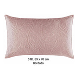 Funda De Almohada Voga Rosa Estándar Bordada Vianney 70x46