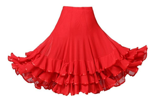 Elegante Vestido Moderno De Baile Flamenco Con Falda Grande