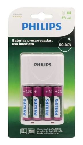 Carregador C/4 Pilha Sony Aa 2500mah Bcg-34hhu4g Usb